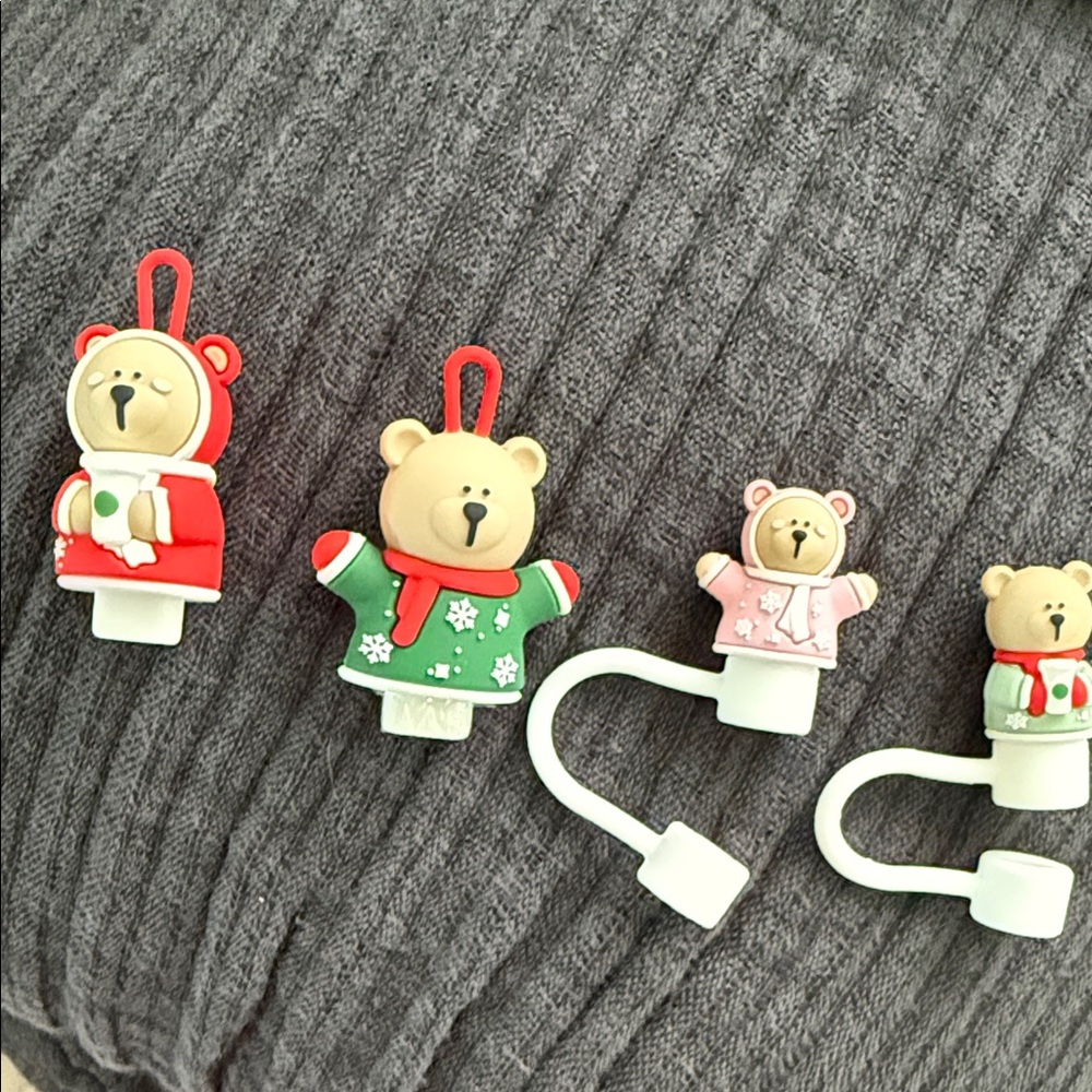 Rare Starbucks Bearista Christmas Cup and Straw cover set from Mexico 🇲🇽 - Picture 9 of 9